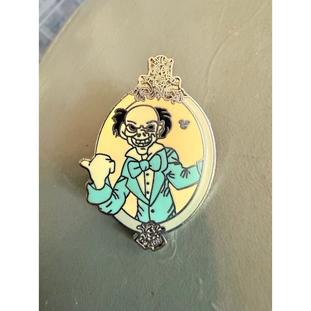 Disney Haunted Mansion Hitchhiking Ghost Ezra Framed Trading Pin Hidden Mickey